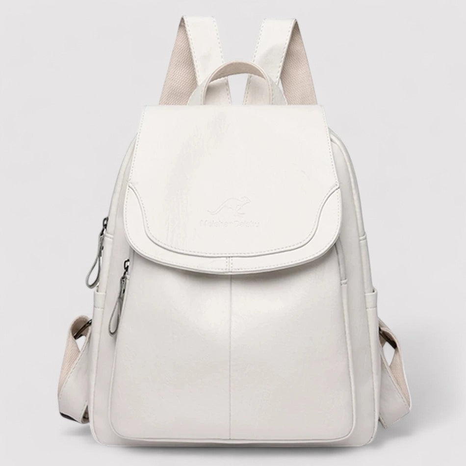 Sleek Anti-Theft Leather Backpack