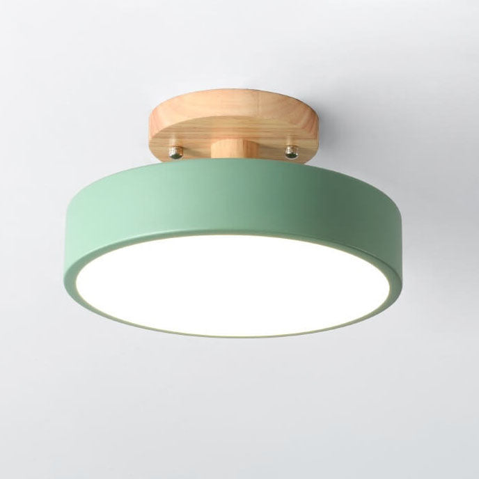 Scandinavian Round LED Semi-Recessed Ceiling Light