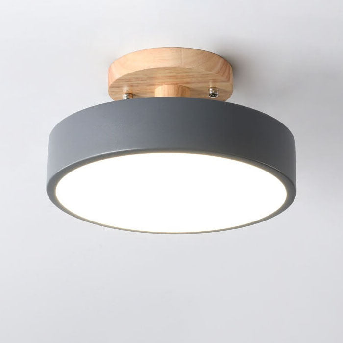 Scandinavian Round LED Semi-Recessed Ceiling Light