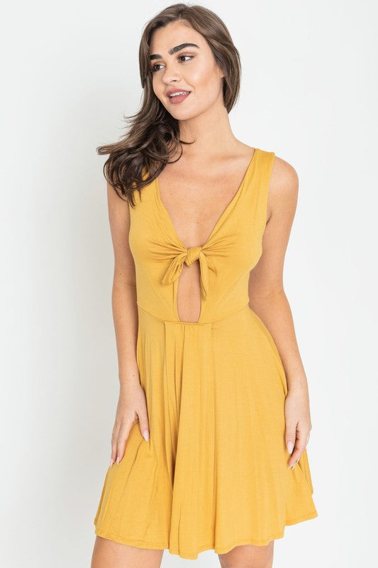 Chic Front Knot Mini Dress