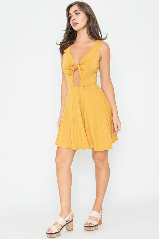 Chic Front Knot Mini Dress