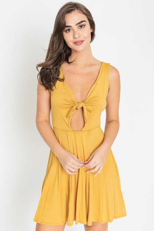 Chic Front Knot Mini Dress
