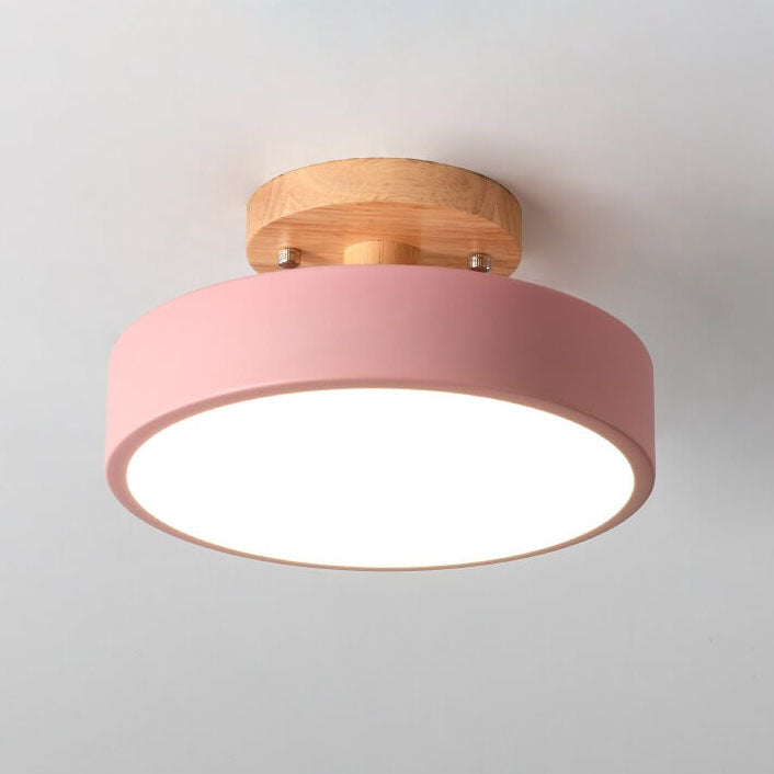 Scandinavian Round LED Semi-Recessed Ceiling Light