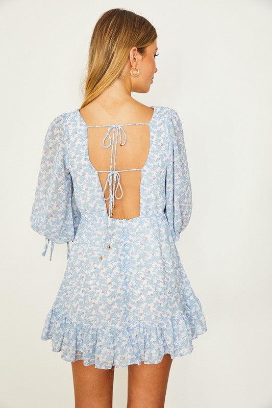 Charming Floral Babydoll Mini Dress