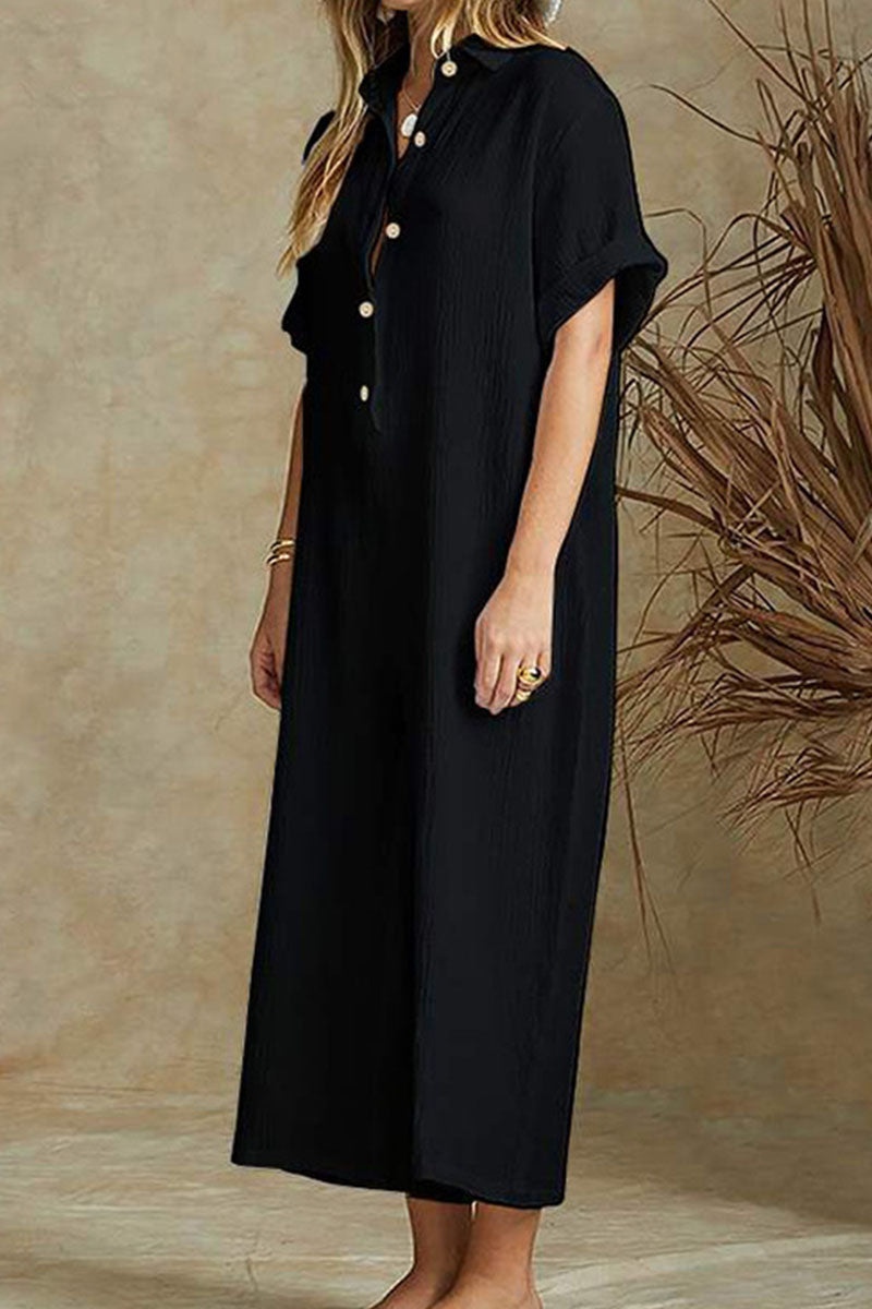 Chic Women's Notch Collar Relaxed Jumpsuit for Effortless Style
