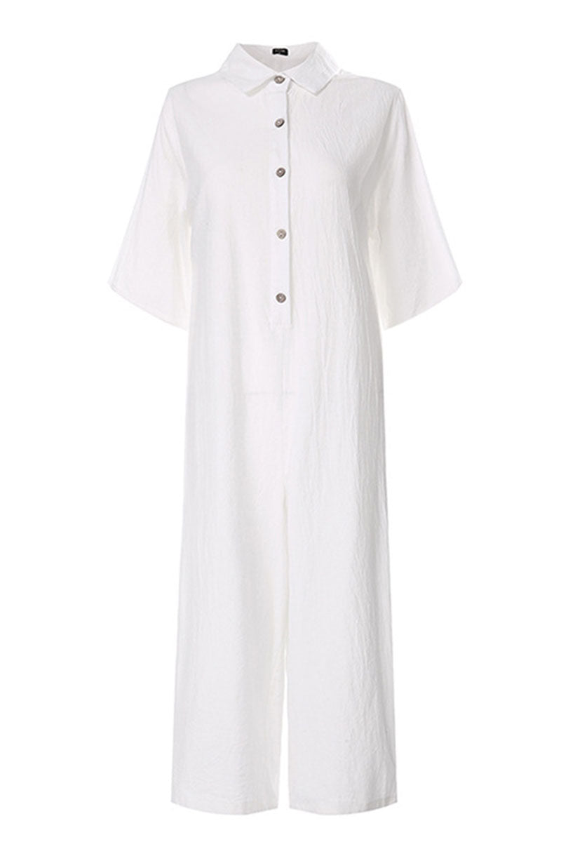 Chic Women's Notch Collar Relaxed Jumpsuit for Effortless Style