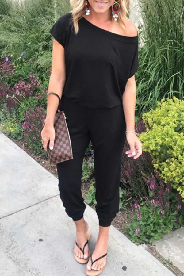 Stylish Women's Relaxed Off-Shoulder Jumpsuit for Effortless Elegance