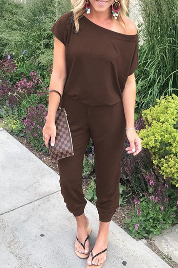 Stylish Women's Relaxed Off-Shoulder Jumpsuit for Effortless Elegance