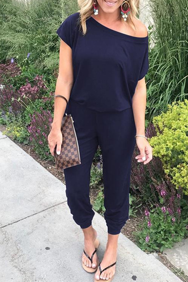 Stylish Women's Relaxed Off-Shoulder Jumpsuit for Effortless Elegance