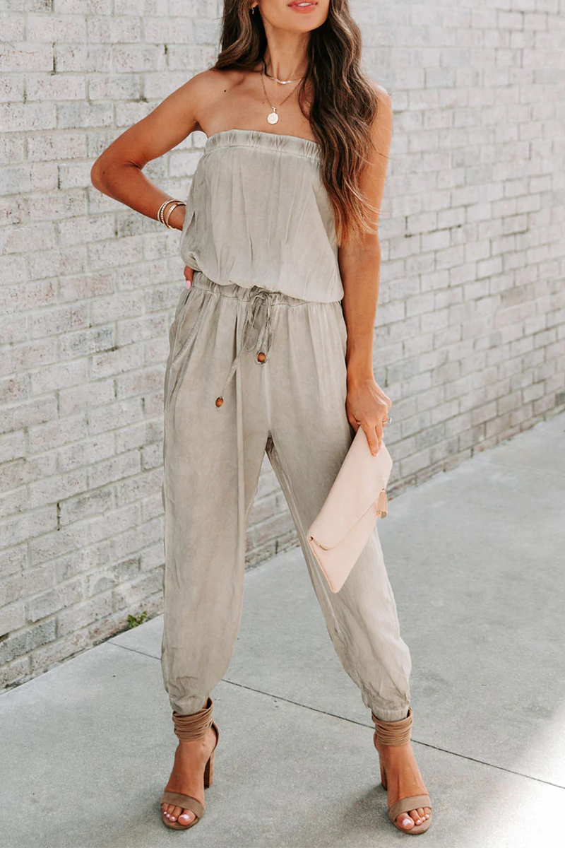 Chic Women's One-Shoulder Patchwork Jumpsuit