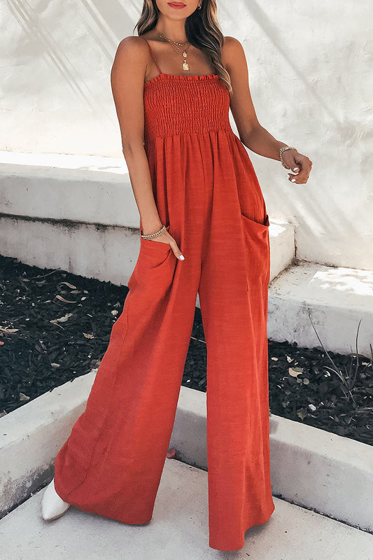 Chic Women's Jumpsuit with Spaghetti Straps and Comfortable Relaxed Fit