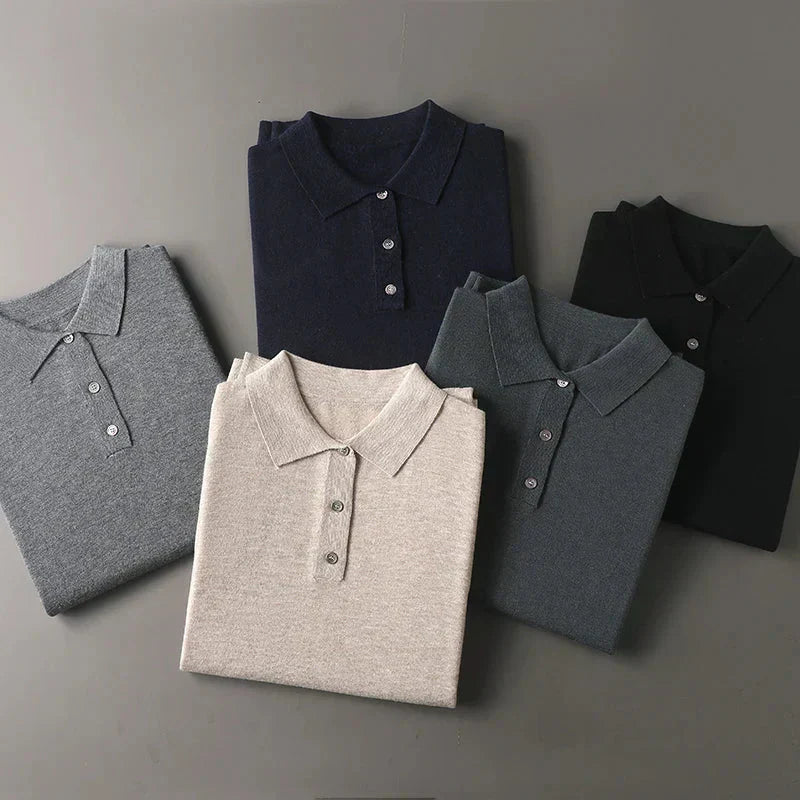 Luxurious Long-Sleeve Cashmere Polo