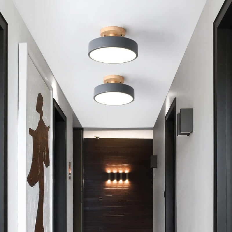 Scandinavian Round LED Semi-Recessed Ceiling Light