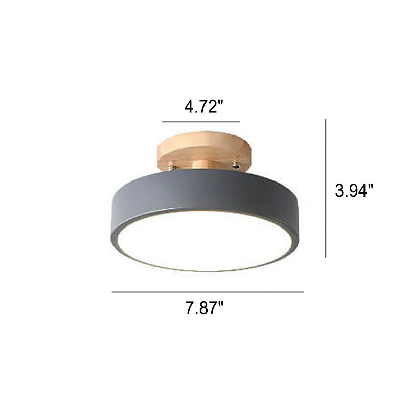 Scandinavian Round LED Semi-Recessed Ceiling Light