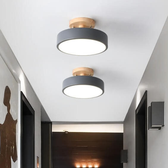 Scandinavian Round LED Semi-Recessed Ceiling Light