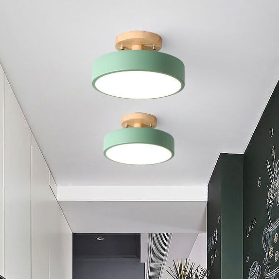 Scandinavian Round LED Semi-Recessed Ceiling Light