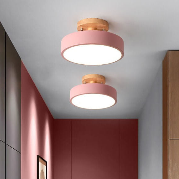 Scandinavian Round LED Semi-Recessed Ceiling Light