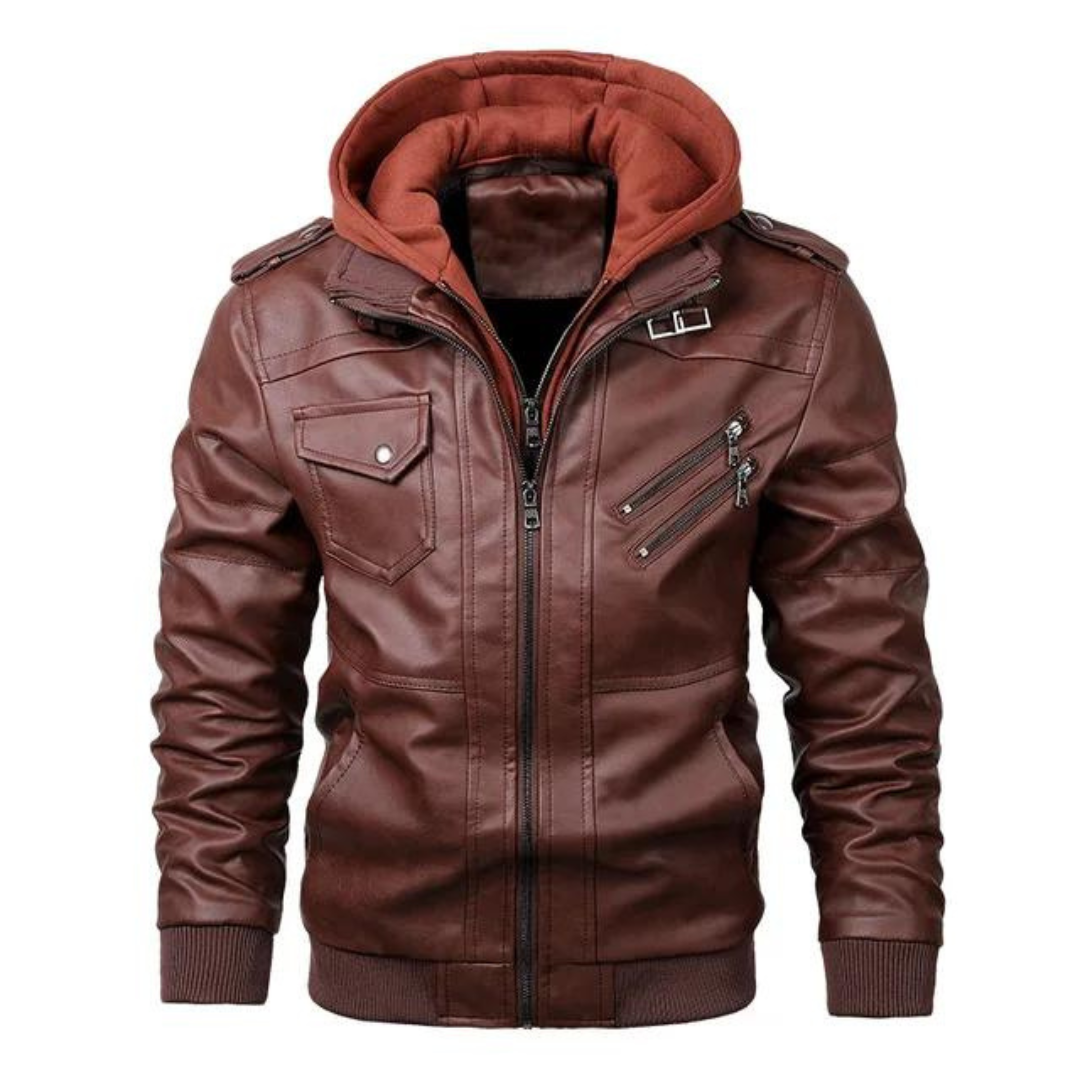 Stylish Men's Casual Leather Jacket for Cozy Comfort
