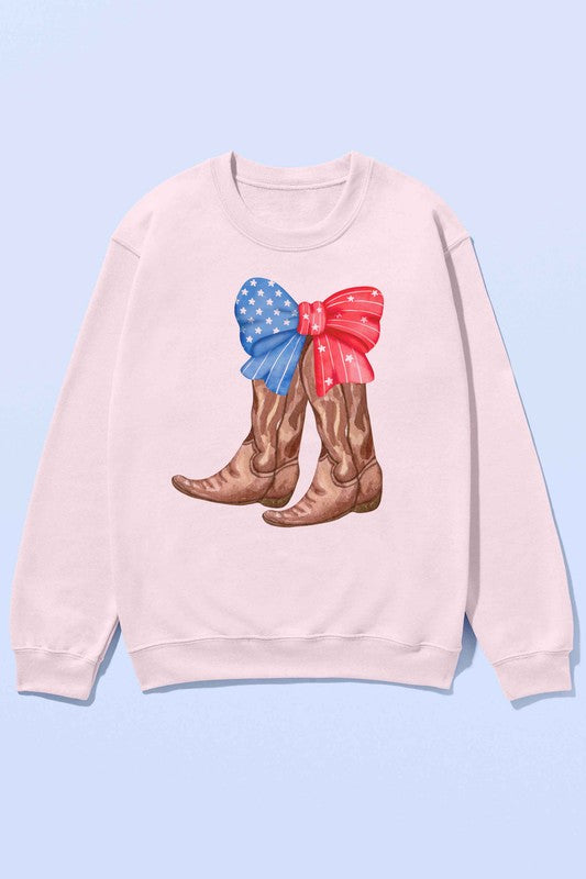 Stylish Oversized Sweatshirt Featuring American Cowboy Boots Design