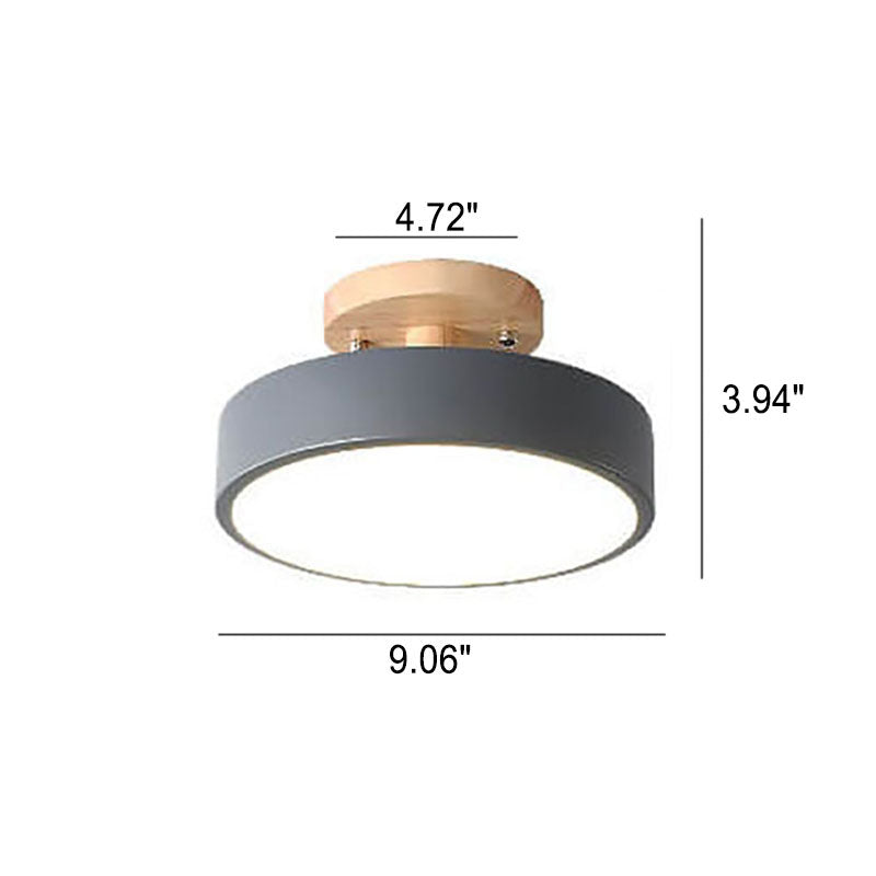 Scandinavian Round LED Semi-Recessed Ceiling Light