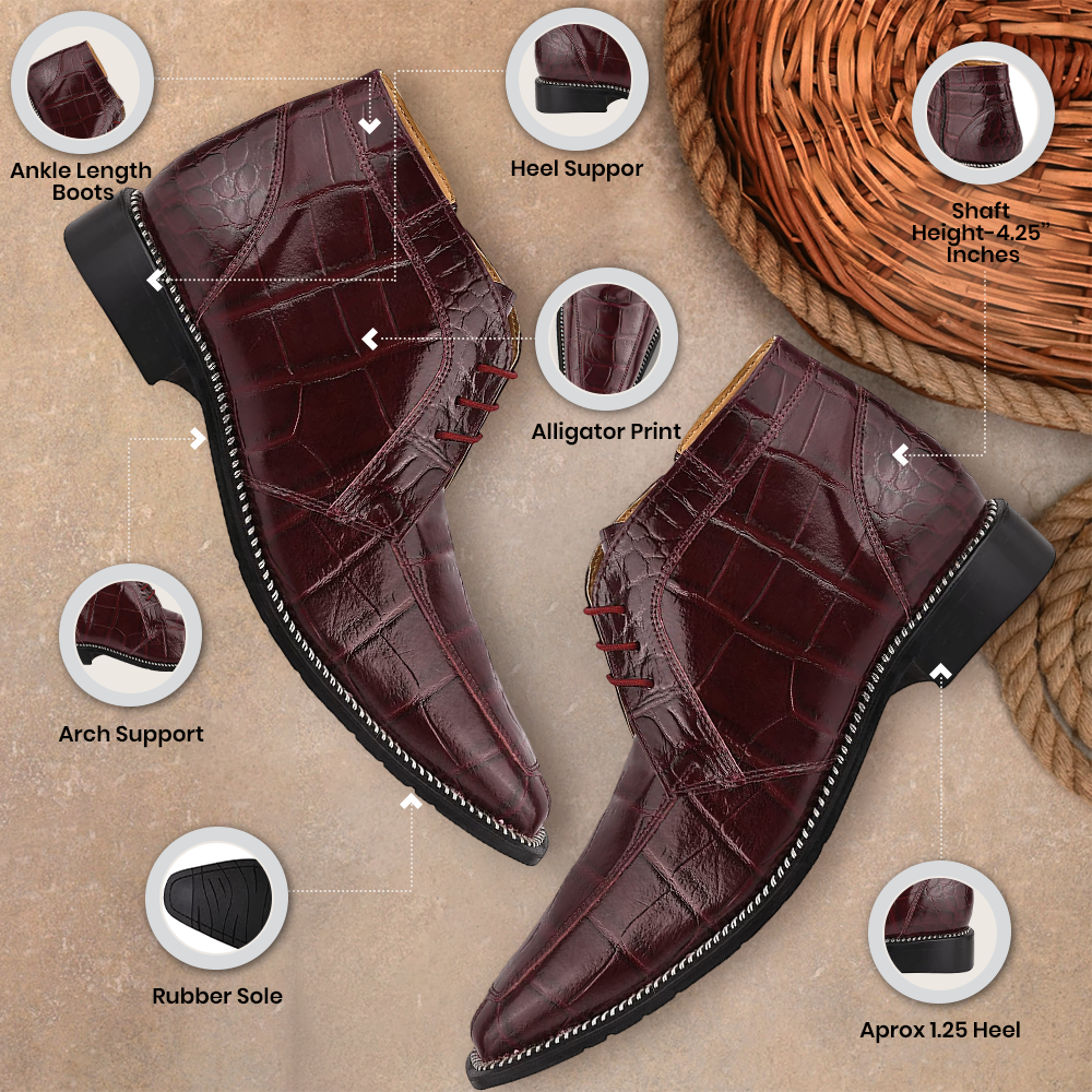 Stylish Men’s Genuine Leather Lace-Up Boots