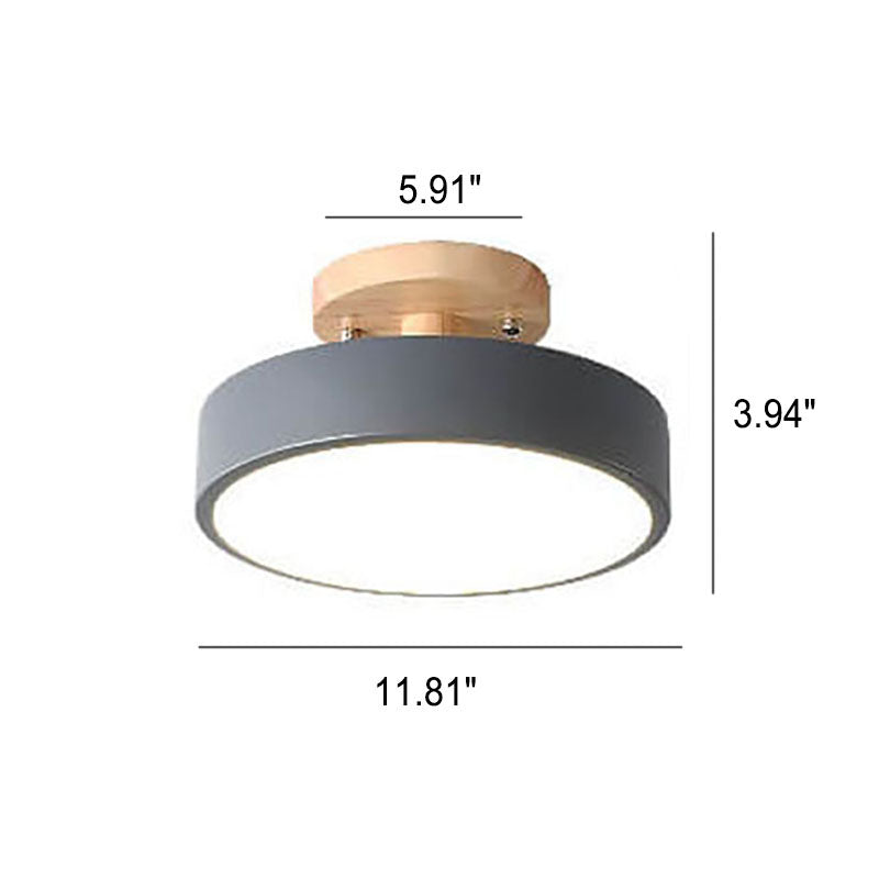 Scandinavian Round LED Semi-Recessed Ceiling Light