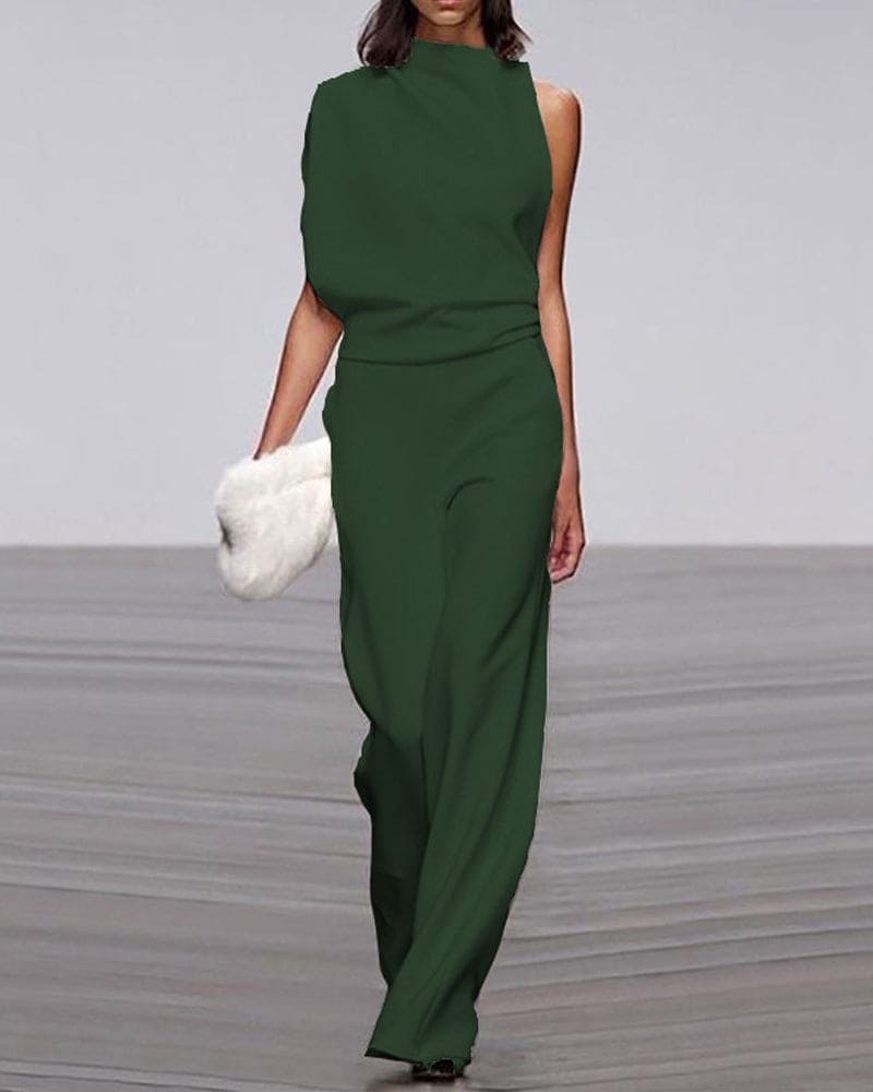 Chic Women's Sleeveless Jumpsuit - Sophisticated One-Piece Ensemble Perfect for Celebrations