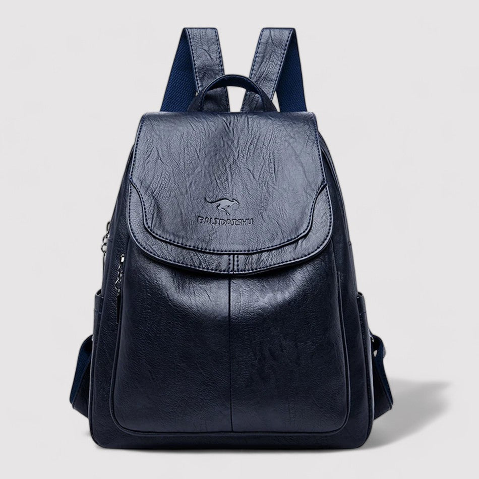 Sleek Anti-Theft Leather Backpack