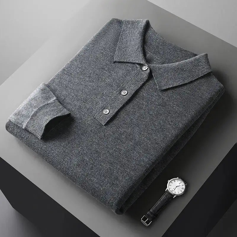 Luxurious Long-Sleeve Cashmere Polo