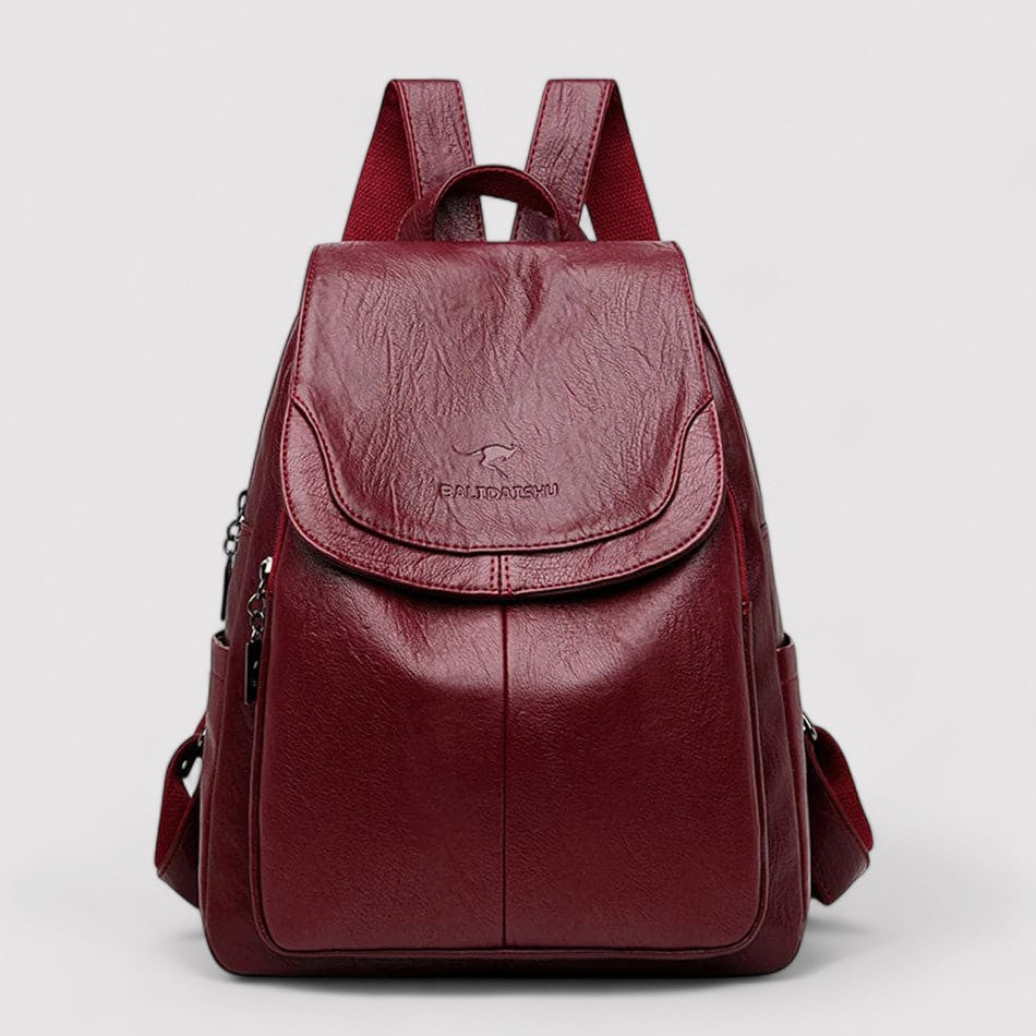 Sleek Anti-Theft Leather Backpack