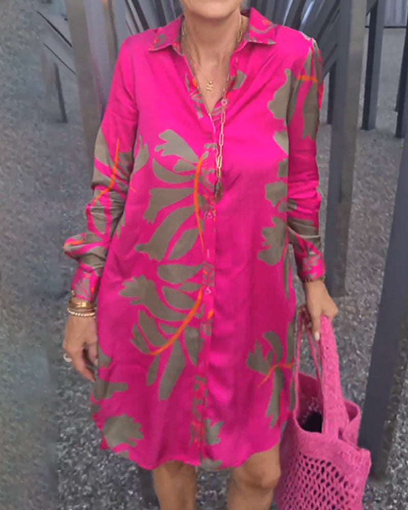 Stylish Printed Long Sleeve Tunic Dress for Women