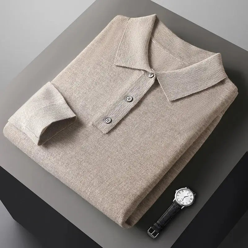 Luxurious Long-Sleeve Cashmere Polo