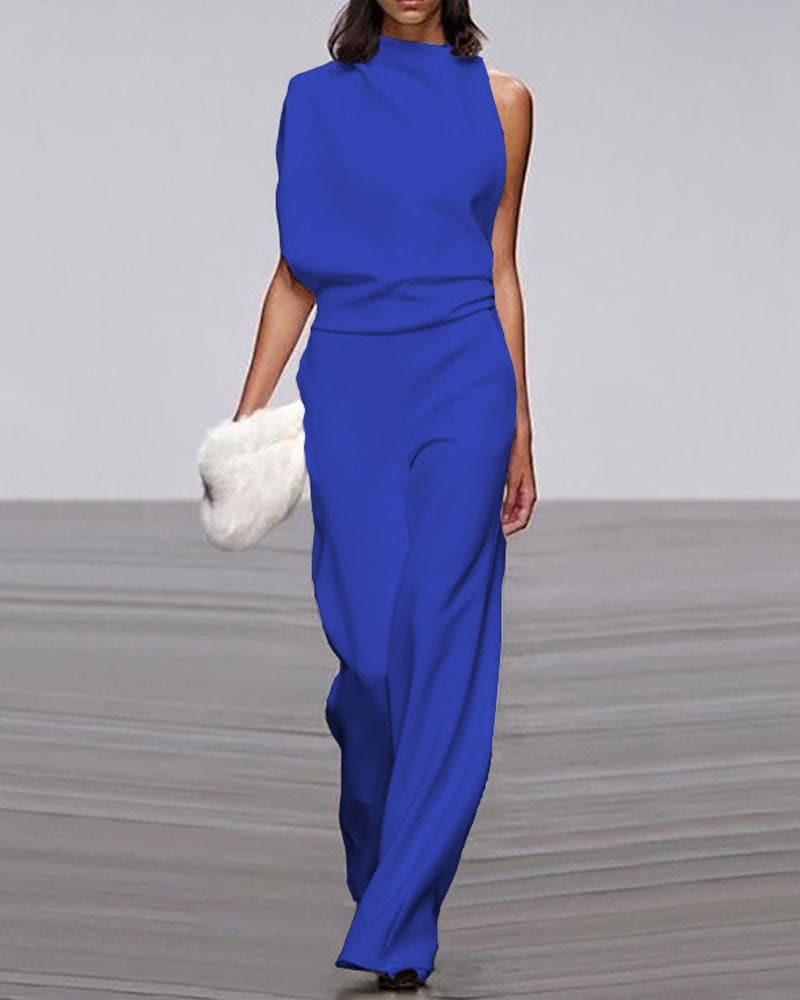 Chic Women's Sleeveless Jumpsuit - Sophisticated One-Piece Ensemble Perfect for Celebrations