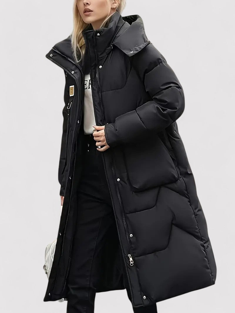 Stylish Women's Cozy Long Hooded Winter Coat