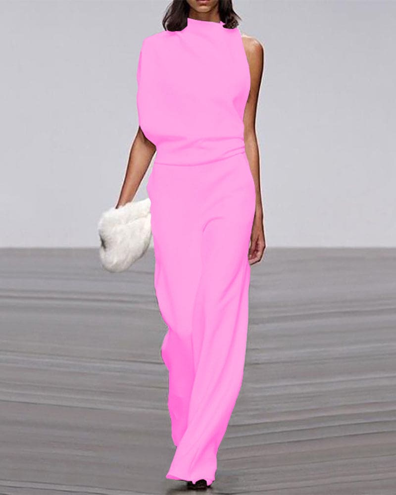 Chic Women's Sleeveless Jumpsuit - Sophisticated One-Piece Ensemble Perfect for Celebrations