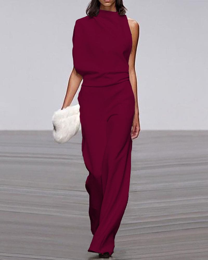 Chic Women's Sleeveless Jumpsuit - Sophisticated One-Piece Ensemble Perfect for Celebrations