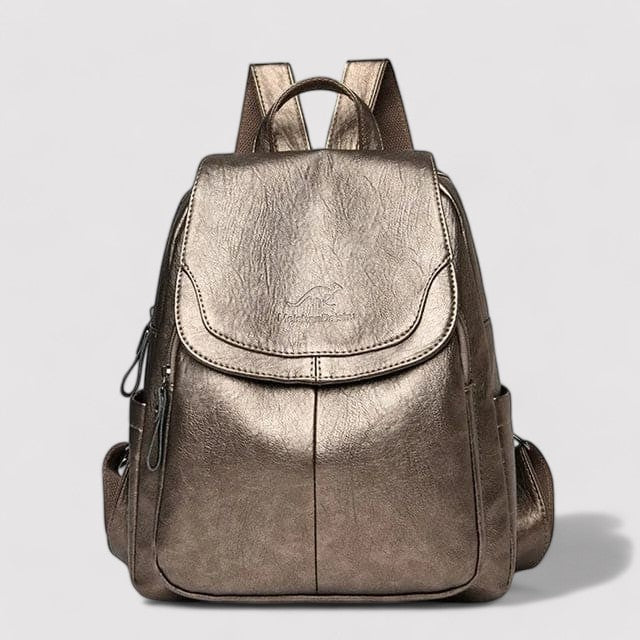 Sleek Anti-Theft Leather Backpack