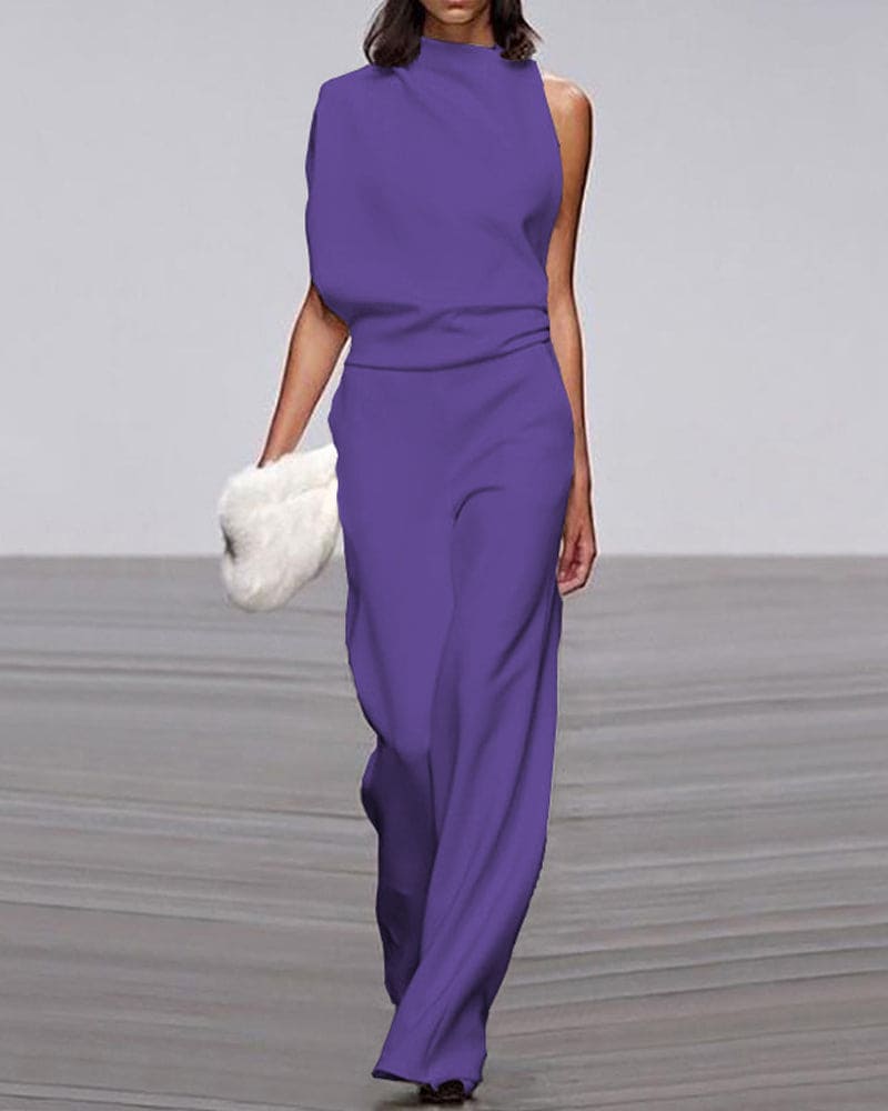 Chic Women's Sleeveless Jumpsuit - Sophisticated One-Piece Ensemble Perfect for Celebrations