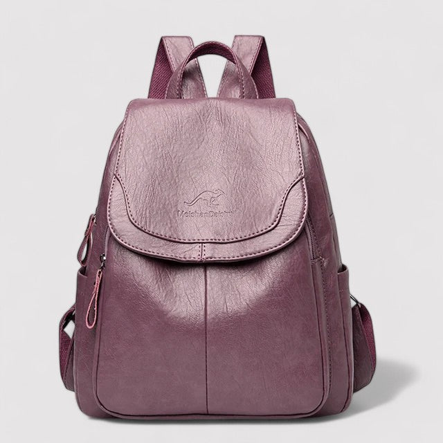 Sleek Anti-Theft Leather Backpack