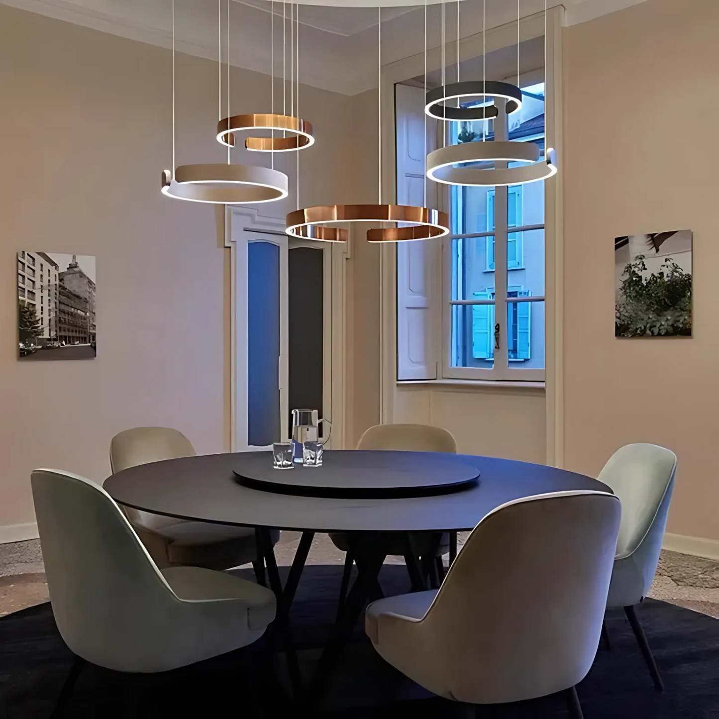 Chic Contemporary Halo Pendant Light