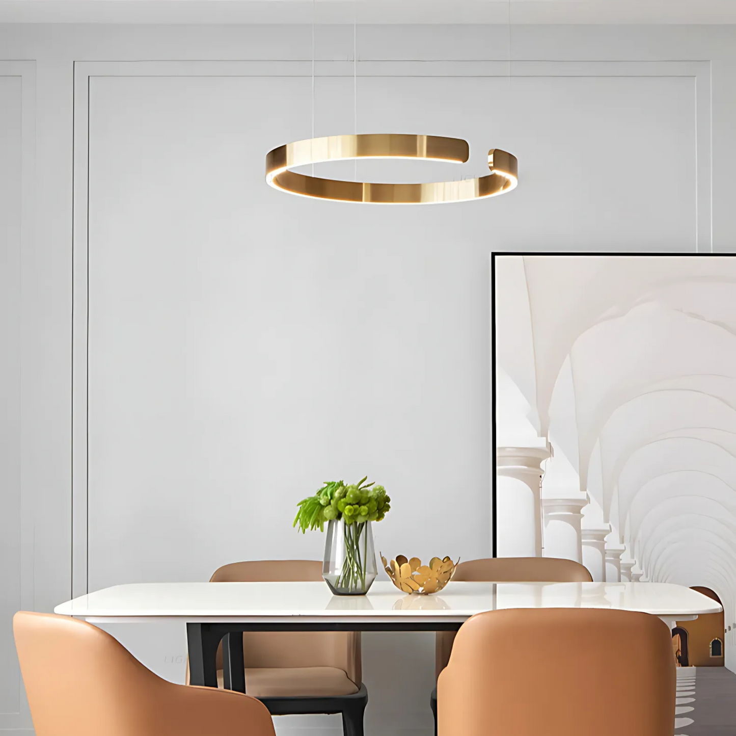 Chic Contemporary Halo Pendant Light