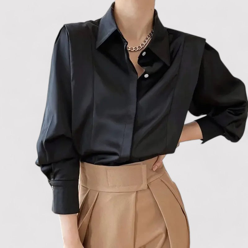 Chic Long-Sleeved Blouse for Timeless Elegance