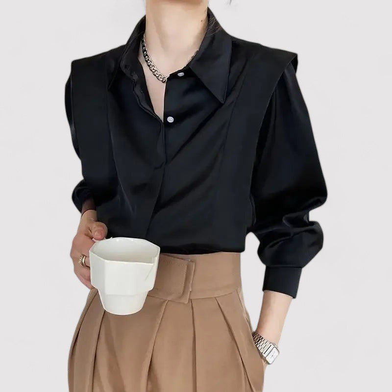 Chic Long-Sleeved Blouse for Timeless Elegance