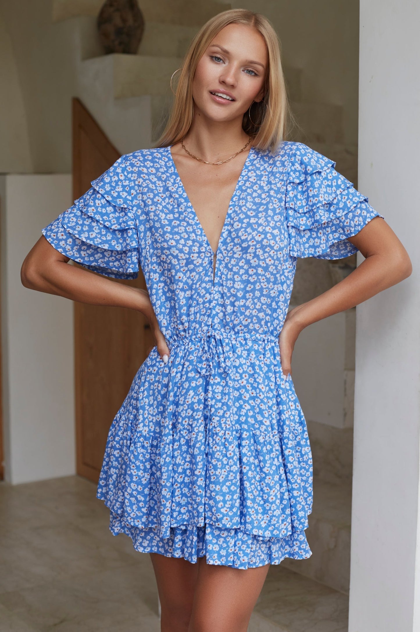 Charming Tiered Ruffle Dress for a Stylish Bonfire Look