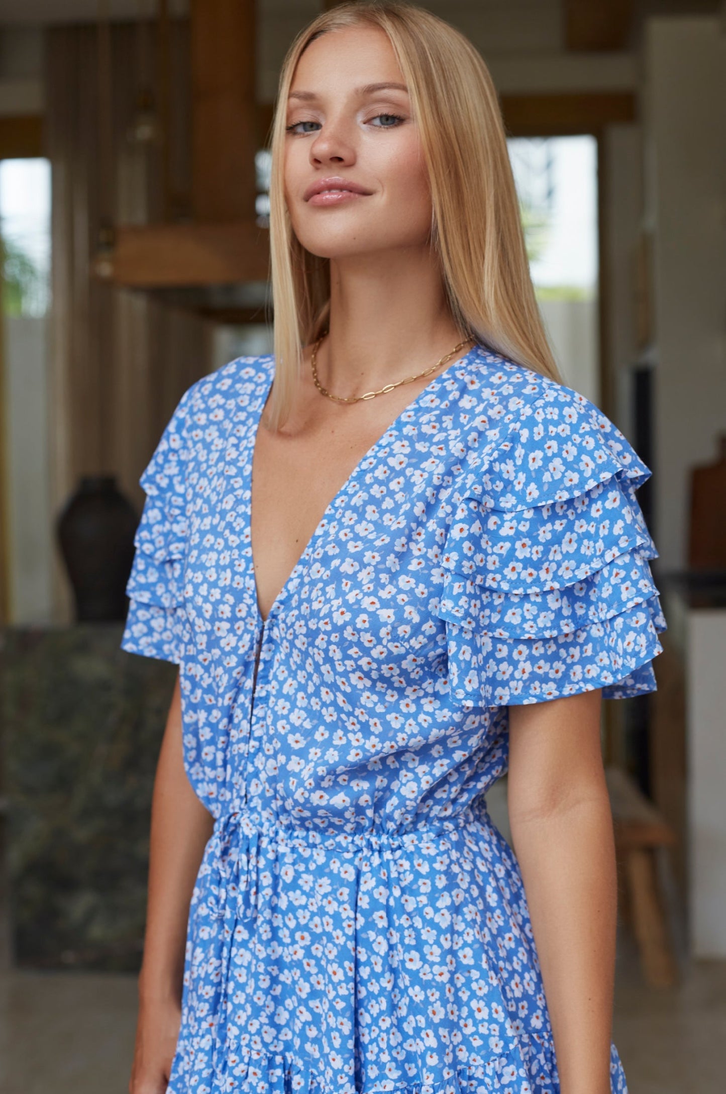 Charming Tiered Ruffle Dress for a Stylish Bonfire Look