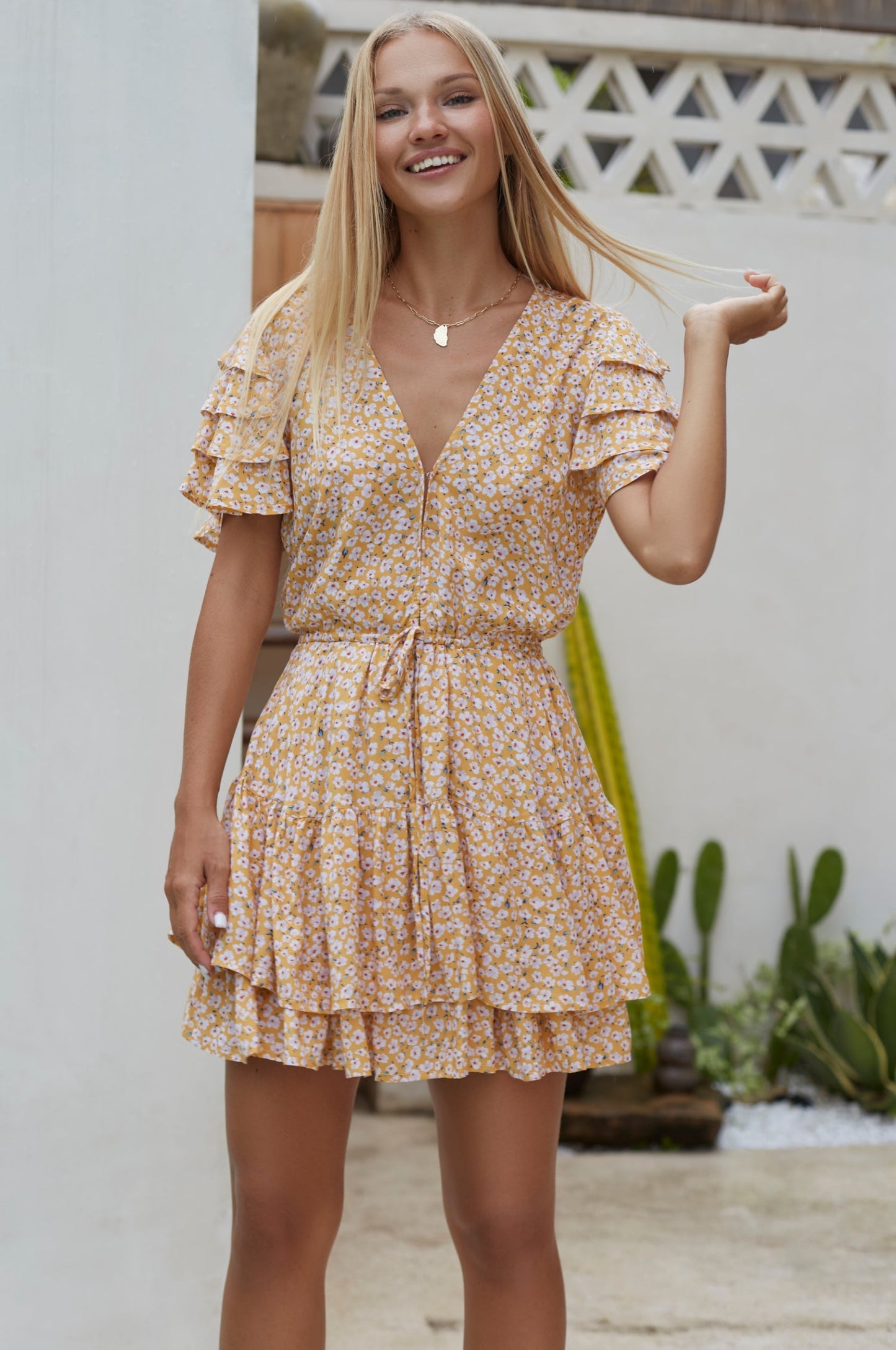 Charming Tiered Ruffle Dress for a Stylish Bonfire Look