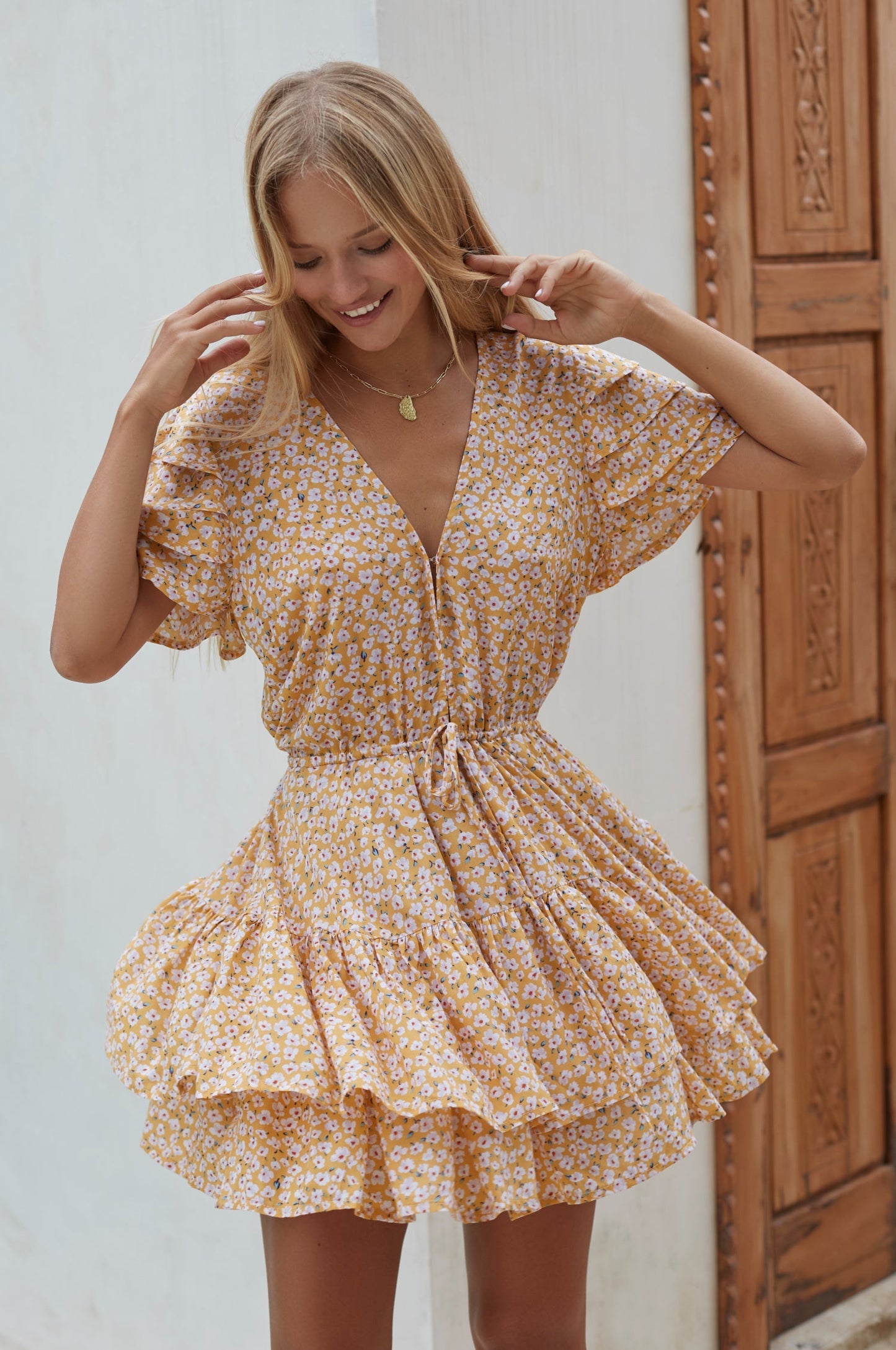 Charming Tiered Ruffle Dress for a Stylish Bonfire Look
