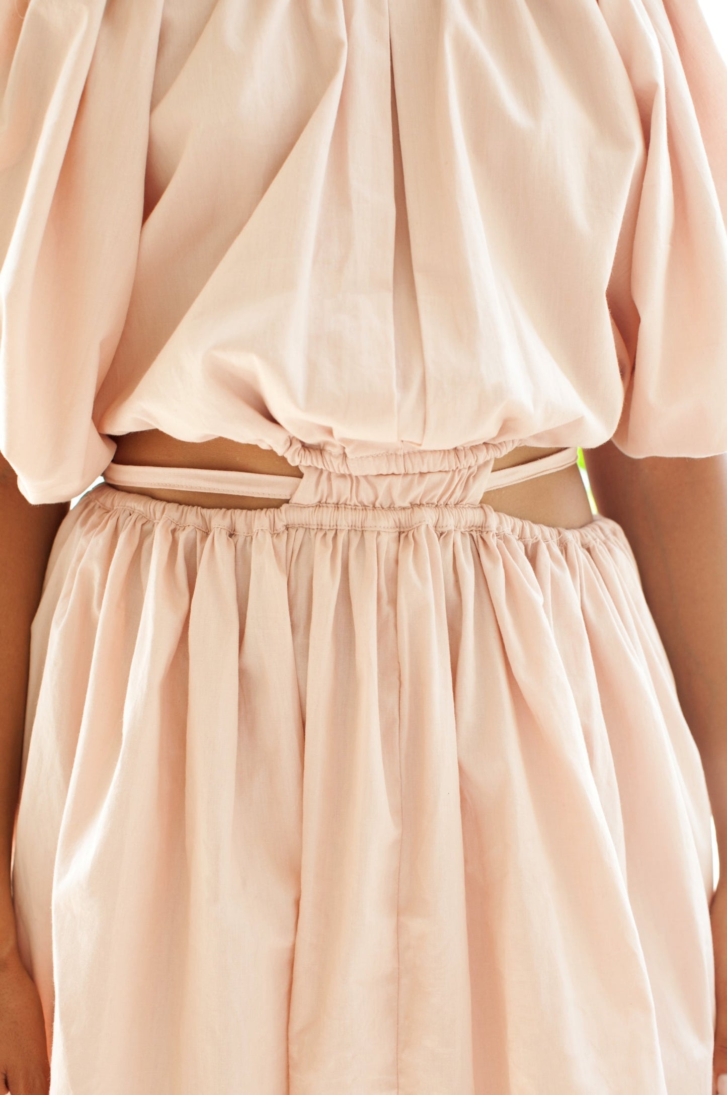 Chic Eva Poplin Cotton Cutout Midi Dress for Effortless Elegance