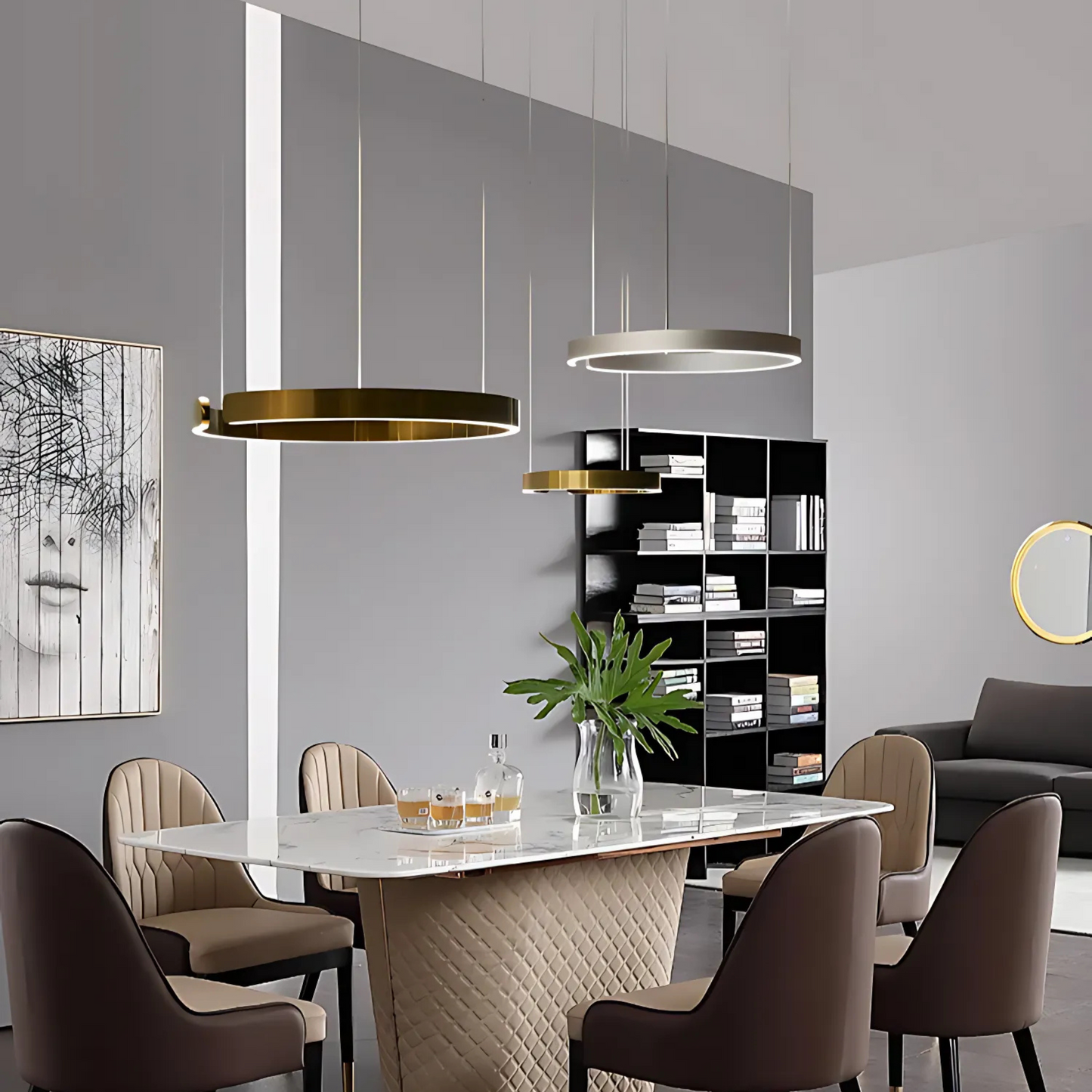 Chic Contemporary Halo Pendant Light