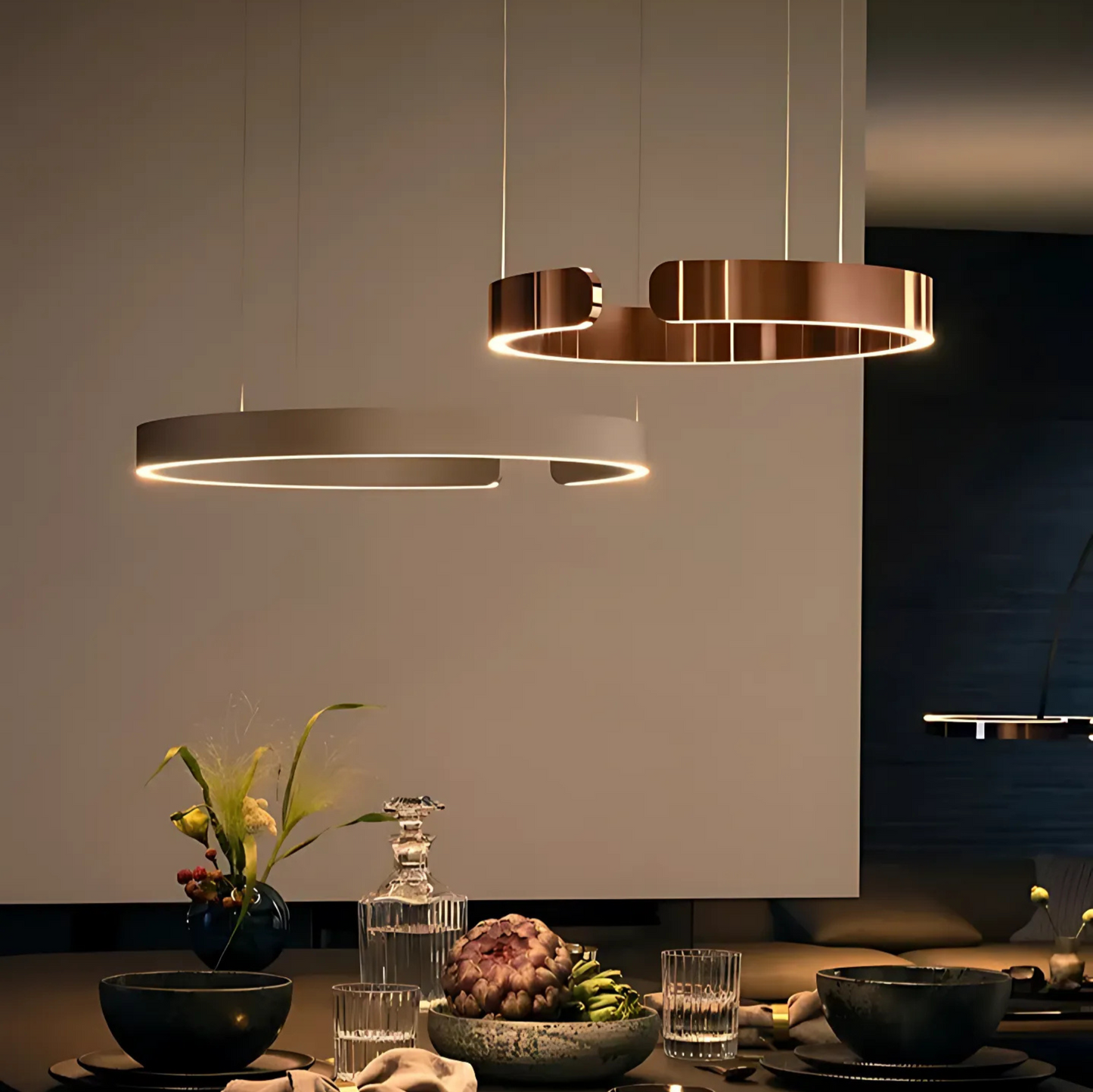 Chic Contemporary Halo Pendant Light